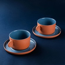 Tantitoni Thın Terra Mavi Porselen 2 Li Fincan Seti 220 ml