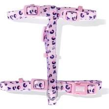 BloominBag Swissplus Urban Paws Pink Leo Geri Dönüştürülmüş H-Tipi Köpek Göğüs Tasması-2xs