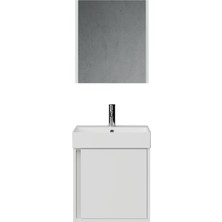 Creavit Vasa Kapaklı 50 cm Beyaz Lavabo Dolabı Ikili Set
