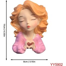 Yoyomold YY5902 Kalp Açan Kız Saksı Mumluk Kalemlik Silikon Kalıp