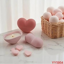 Yoyomold YY5954 3D Kalp Şeklinde Mumluk Silikon Kalıp