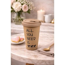 Yzhome Acar Porselen Kupa Bardak Silikon Kapaklı Kahve Çay Ofis Bardağı 400ML
