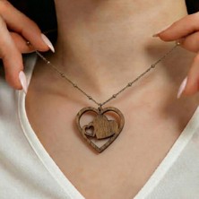 Koçak Takı Ahşap Kolye Modern Özgün Minimalist Takı Model No 255