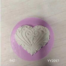 Yoyomold YY2097 Desenli Kalp Silikon Kalıp