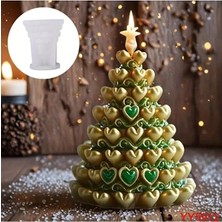 Yoyomold YY5912 Kalp Şeklinde Noel Ağacı Biblo Mum Silikon Kalıp