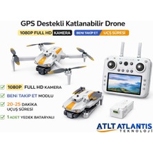 R06 Dron Gps Destekli Katlanabilir Drone 1080 Fulll Hd Kamera Beni Takip Et Modu Yedek Batarya