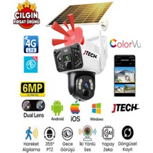 Jtech O-kam 3915 3mp+3mp 6mp 4g Sim Kartlı Solar Panelli 2 Lens 1 Ptz Akıllı Kamera