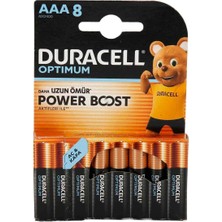 Duracell Optimum Power Boost Aaa Ince Kalem Pil 8’li