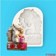Yoyomold YY5938 Sevimli At & Kalp Şekilli Hediye Biblo Magnet Silikon Kalıp