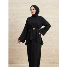 Foremia Aksesuar Detay Ikili Elbise-Siyah -