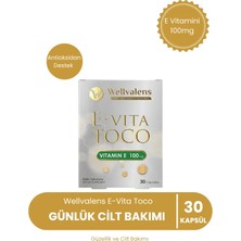Wellvalens E-Vita Toco E Vitamini 100mg - 30 Kapsül, Antioksidan Desteği ve Cilt Bakımı