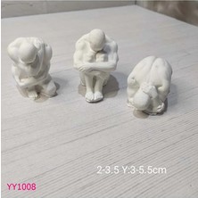 Yoyomold 3’lü Düşünen Kaslı Adam Set Biblo Silikon Kalıp: Eğlenceli ve Anlamlı Hediye Seçeneği! - YY1008