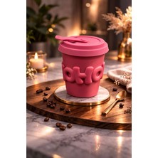 Yzhome Acar Porselen Kupa Bardak Silikon Kapaklı Kahve Çay Ofis Bardağı 400ML