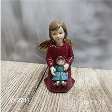 Yoyomold Melek Kiz Dizleri Üzerinde Bebek Tutan Biblo Silikon Kalip