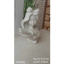 Yoyomold Buket Tutan Kız Biblo Silikon Kalıp