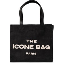 İcone Bag Icone The Icone Bag Paris Işlemeli Tote Kadın Kol Çantası ve Omuz Çantası Orta Boy