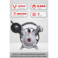 GAP Kompresör Kompresör Kafası Çift Piston 12 Bar Pistonlu G-K2090