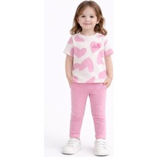 Melodi Kids Kız Çocuk Yazlık Tişört Tayt Takım Pamuklu