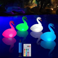 Blue Apple Güneş Enerjili Renk Değiştiren Led’li Şişme Kuğu / BA-SL24