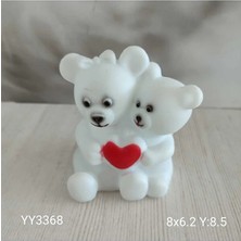 Yoyomold Ayı ve Yavrusu Kalp Tutuyor Silikon Kalıp