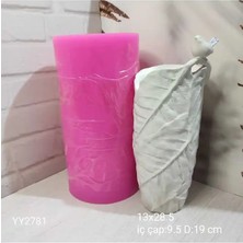 Yoyomold YY2781 Damarlı Yaprak Desenli Kuşlu Vazo Silikon Kalıp