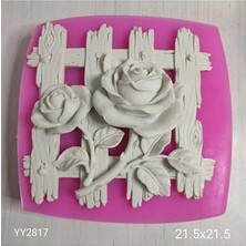 Yoyomold YY2817 Çitli Güllü Duvar Süsü Silikon Kalıp