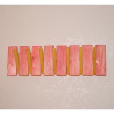 Ahşap Duvar Askılığı Jet Ağaçkakan  - Pembe Sarı