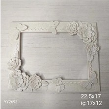 Yoyomold YY2693 Dört Kelebekli Çiçekli Çerçeve 17CM Silikon Kalıp
