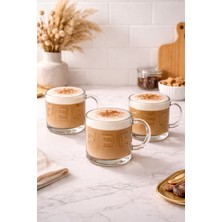 Yzhome 3 Lü Cam Kulplu Coffee Kahve Bardağı Bardak Kupa 320ML