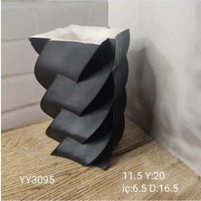 Yoyomold YY3095 Dikdörtgen Saksı 20 cm Dalga Desenli Silikon Kalıp