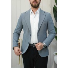 Beystil Mono Yaka Mavi Ceket 282 - Slim Fit