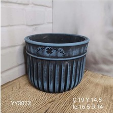 Yoyomold YY3073 Çizgili Yoncalı Saksı 19CM Silikon Kalıp