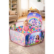 Prenses Top Havuzu Katlanabilir Oyun Havuzu Potalı Kolay Kurulum Taşınabilir