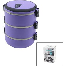 Neonova Lila 3lü Sefer Tası Saklama Kabı 1.8lt