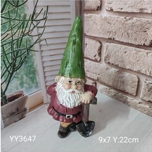 Yoyomold Bahçe Cücesi Elinde Küreğe Yaslanan Silikon Kalıp