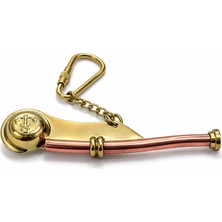 Renklime Pirinç Silistre Düdüğü Anahtarlık