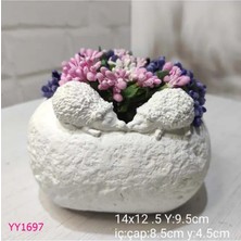 Yoyomold YY1697-TAŞ Saksı 2 Kirpili Silikon Kalıp
