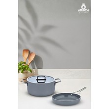 Amboss Sera Nova Seramik 3 Parça Derin Tencere & Tava Seti - Gri