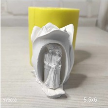 Yoyomold YY2668 Gül Içinde Gelin Damat Silikon Kalıp