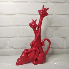 Yoyomold YY2159 Birbirine Sarılan Kedi Biblo Kırmızı Silikon Kalıp