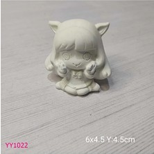 Yoyomold YY1022-ELLERI Yüzünde Kulaklı Kız Silikon Kalıp