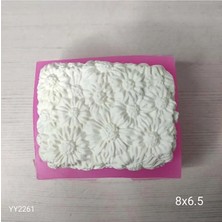 Yoyomold YY2261 Dikdörtgen Çiçek Desenli Sabun Silikon Kalıp