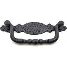 Marsilyan Antika Tarz Dekoratif Pirinç Dövme Sallantı Kapı Kulbu - 43X118 Mm, Oksit