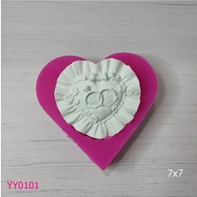 YOYOMOLD YY0101 Örtü Kıvrımlı Yüzüklü Kalp Silikon Kalıp