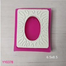 YOYOMOLD YY0378 Ortası Elips Kenarları Desenli Dikdörtgen Çerçeve Silikon Kalıp