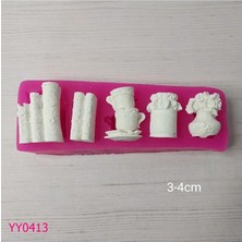 YOYOMOLD YY0413 Minyatür Kitap Fincan Kavanoz Set Silikon Kalıp