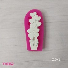 YOYOMOLD YY0362 Saksıda Kalpli Çiçek Silikon Kalıp