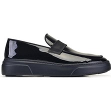 Nevzat Onay Siyah Rugan Bağcıksız Erkek Sneaker Ayakkabı