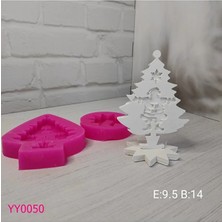 YOYOMOLD YY0050 Noel Baba İşlemeli Çam Ağacı,Tabanlıklı Silikon Kalıp
