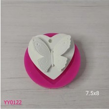 YOYOMOLD YY0122 Kalp Üzeri Kelebekli Silikon Kalıp